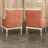 Pair 19th Century French Louis XVI Painted Bergeres ~ Armchairs