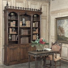 19th Century Grand French Gothic Open Bookcase ~ Bibliotheque