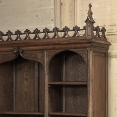 19th Century Grand French Gothic Open Bookcase ~ Bibliotheque