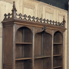 19th Century Grand French Gothic Open Bookcase ~ Bibliotheque