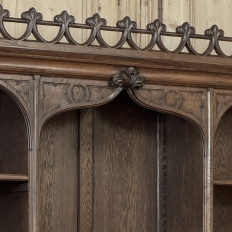 19th Century Grand French Gothic Open Bookcase ~ Bibliotheque