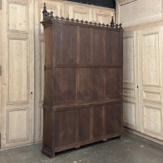 19th Century Grand French Gothic Open Bookcase ~ Bibliotheque