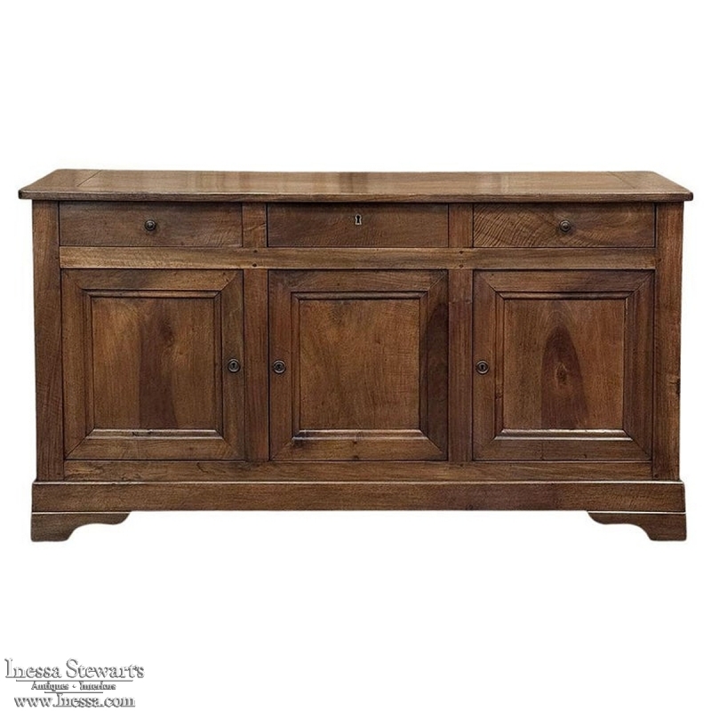 19th Century French Louis Philippe Period Walnut Buffet ~ Enfilade ~ Credenza