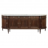 Grand French Louis XVI Mahogany Round-Sided Buffet with Carrara Marble