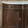 Grand French Louis XVI Mahogany Round-Sided Buffet with Carrara Marble