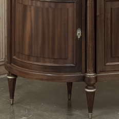 Grand French Louis XVI Mahogany Round-Sided Buffet with Carrara Marble