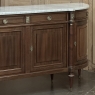 Grand French Louis XVI Mahogany Round-Sided Buffet with Carrara Marble
