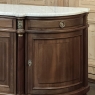Grand French Louis XVI Mahogany Round-Sided Buffet with Carrara Marble
