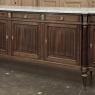 Grand French Louis XVI Mahogany Round-Sided Buffet with Carrara Marble