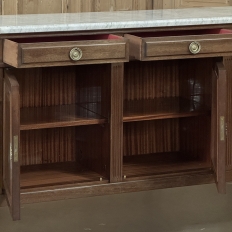 Grand French Louis XVI Mahogany Round-Sided Buffet with Carrara Marble
