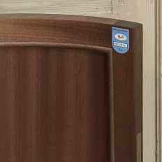 Grand French Louis XVI Mahogany Round-Sided Buffet with Carrara Marble