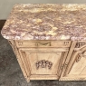 Antique French Louis XVI Marble Top Step-Front Buffet in Stripped Oak