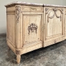 Antique French Louis XVI Marble Top Step-Front Buffet in Stripped Oak