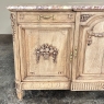 Antique French Louis XVI Marble Top Step-Front Buffet in Stripped Oak