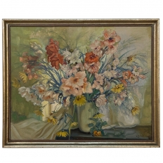 Antique Framed Oil Painting on Canvas by Euphrasia Loutchinsky (1887-1974)