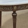 Antique French Louis XVI Mahogany Oval Coffee Table with Carrara Marble