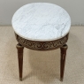 Antique French Louis XVI Mahogany Oval Coffee Table with Carrara Marble