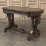 19th Century French Renaissance Sculptural Leather Top Writing Table ~ Desk