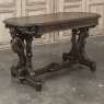 19th Century French Renaissance Sculptural Leather Top Writing Table ~ Desk