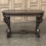 19th Century French Renaissance Sculptural Leather Top Writing Table ~ Desk