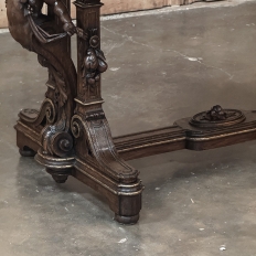 19th Century French Renaissance Sculptural Leather Top Writing Table ~ Desk