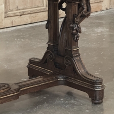 19th Century French Renaissance Sculptural Leather Top Writing Table ~ Desk