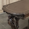 19th Century French Renaissance Sculptural Leather Top Writing Table ~ Desk