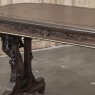 19th Century French Renaissance Sculptural Leather Top Writing Table ~ Desk