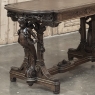 19th Century French Renaissance Sculptural Leather Top Writing Table ~ Desk