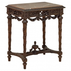 18th Century French Louis XVI Period Marble Top End Table