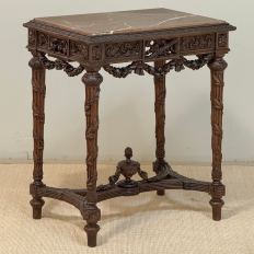 18th Century French Louis XVI Period Marble Top End Table