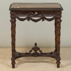 18th Century French Louis XVI Period Marble Top End Table