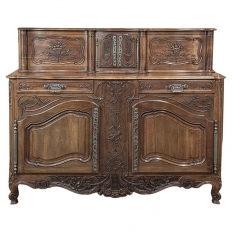 19th Century Country French Walnut Buffet a Glissant