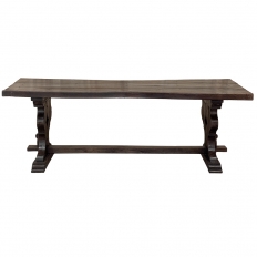 Antique Rustic Italian Style Trestle Farm Table
