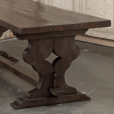 Antique Rustic Italian Style Trestle Farm Table