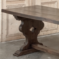 Antique Rustic Italian Style Trestle Farm Table