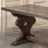 Antique Rustic Italian Style Trestle Farm Table