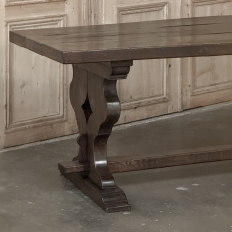 Antique Rustic Italian Style Trestle Farm Table