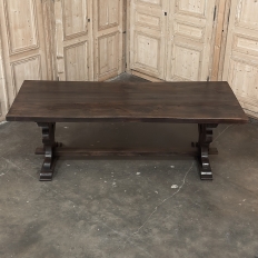 Antique Rustic Italian Style Trestle Farm Table