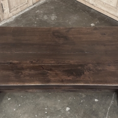 Antique Rustic Italian Style Trestle Farm Table