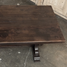 Antique Rustic Italian Style Trestle Farm Table