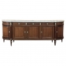 Grand French Louis XVI Mahogany Round-Sided Buffet with Carrara Marble