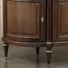 Grand French Louis XVI Mahogany Round-Sided Buffet with Carrara Marble