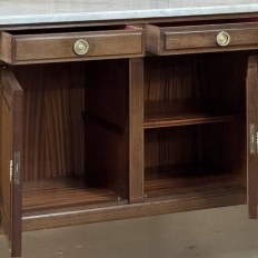 Grand French Louis XVI Mahogany Round-Sided Buffet with Carrara Marble