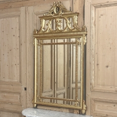 19th Century French Louis XVI Neoclassical Giltwood Mantel Mirror