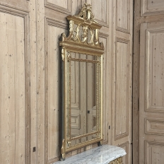 19th Century French Louis XVI Neoclassical Giltwood Mantel Mirror
