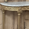 19th Century French Louis XVI Giltwood Carrara Marble Top Demilune Console