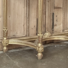 19th Century French Louis XVI Giltwood Carrara Marble Top Demilune Console