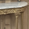 19th Century French Louis XVI Giltwood Carrara Marble Top Demilune Console