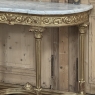 19th Century French Louis XVI Giltwood Carrara Marble Top Demilune Console
